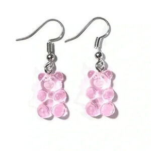 Pink Gummy Bear Drop Earrings NWT